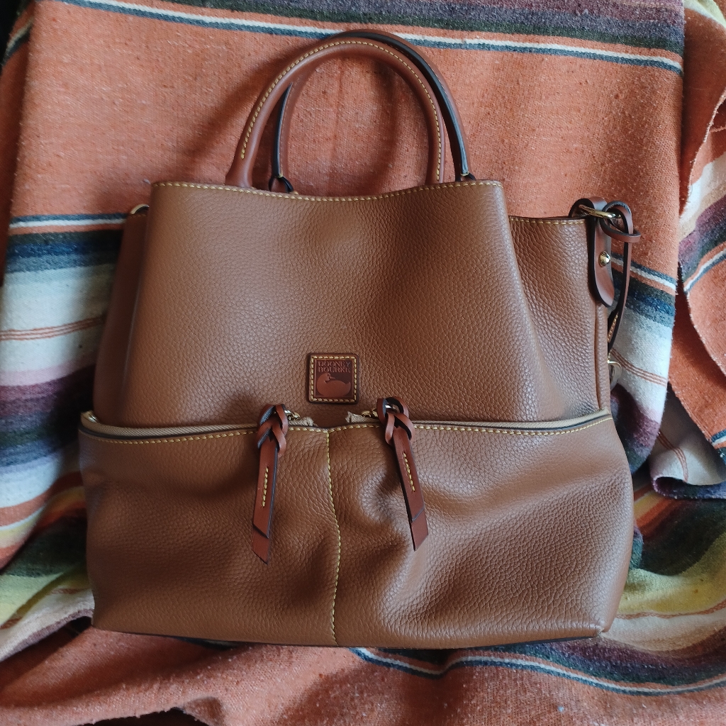 Dooney & Bourke Dawson Large Satchel, Caramel, Pebble Leather, Bpebc1046